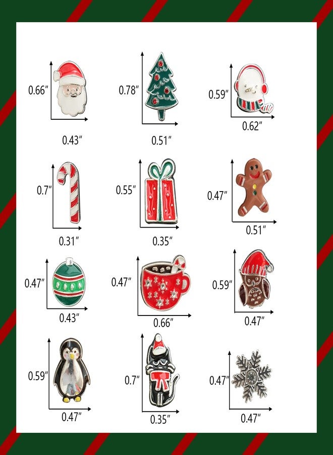 DOLLESS Christmas Stud Earrings for Women Chirstmas Tree Snowflake Bow Gift Box Santa Claus Gingerbread Earrings Set Xmas Holiday Gifts (A-12 Pairs) - Image 5